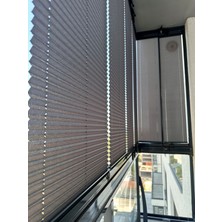 Blind-X Antrasit Plise Katlanır Cam Balkon Perdesi, Ofis Perdesi, Mutfak Perdesi, Salon Perdesi