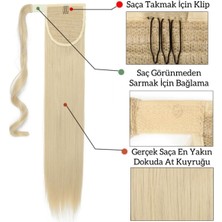 Fenomen Peruk Soğuk Sarı Bağlamalı At Kuyruğu