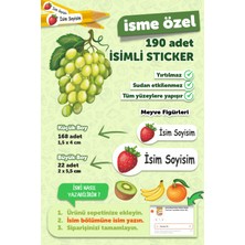 Msticker Okul Etiketi Kalem Defter Etiketi Meyveler Özel Isim Yazılabilen Etiket - 190 Adet