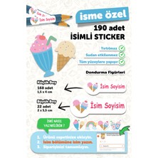 Msticker Okul Etiketi Kalem Defter Etiketi Yaz Temalı Özel Isim Yazılabilen Etiket - 190 Adet