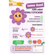 Msticker Okul Etiketi Kalem Defter Etiketi Çiçekler Temalı Özel Isim Yazılabilen Etiket 190 Adet