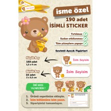 Msticker Okul Etiketi Kalem Defter Etiketi Çiçekler Temalı Özel Isim Yazılabilen Etiket 190 Adet