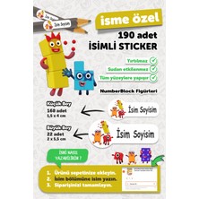 Msticker Okul Etiketi Kalem Defter Etiketi Numberblock Temalı Isim Yazılabilen Etiket - 190 Adet