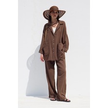 Manuka Müslin Rahat Pantolon Kahverengi