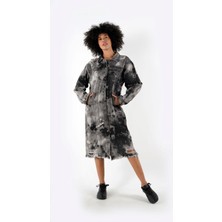 Alexander Gardi Özel Koleksiyon Yırtık Detaylı Ceplı Uzun Denim Ceket (3025-9)