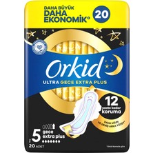 Orkid Hijyenik Ped Ultra Gece Ekstra Plus 20 Adet