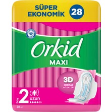 Orkid Maxi Hijyenik Ped Uzun Süper Ekonomik Paket 28 Ped