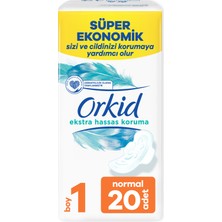 Orkid Extra Hassas Koruma Normal (Boy 1) Kanatlı Hijyenik Ped 20 Adet