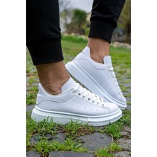 Bay Armedon Unisex Beyaz Sneaker Günlük Kalın Taban Spor Yürüyüş Ayakkabı