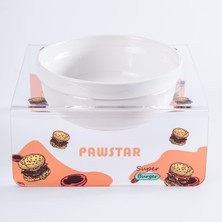 Pawstar Super Burger Tekli Seramik Pleksi Kedi Köpek Mama Su Kabı