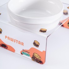 Pawstar Super Burger Tekli Seramik Pleksi Kedi Köpek Mama Su Kabı