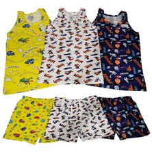 Uslular Erkek Çocuk Beyaz Toptan 3'lü Atlet Boxer Takım