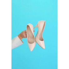 Stil Durağı GİNA MODEL 10 CM TOPUKLU STİLETTO TOPUKLU AYAKAKBI TEN