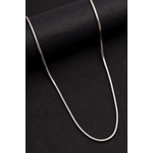 Takı Dükkanı Italyan Ince Yılan Paslanmaz Çelik Erkek Kadın Zincir Kolye ECK58K