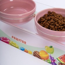 Pawstar Candy Ikili Seramik Pleksi Kedi Köpek Mama Su Kabı