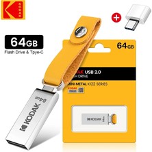 Kodak 64GB. Dönüştürücü Hediye K122 Usb Flash Bellek 64GB. Orjinal Sağlam Metal