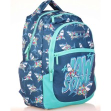 Tüftürük KAUKKO Mavi Turkuaz Jaws Erkek Çocuk Okul Sırt Çantası 845263111