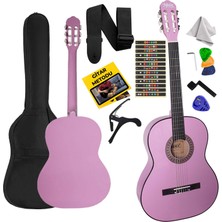 Midex CG-270PU Lila Renk Klasik Gitar 4/4 Yetişkin Boy Sap Ayarlı Full Set