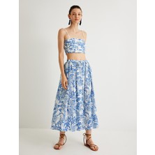 Koton x Melis Ağazat Midi Fisto Kloş Etek Cepli Bol Kalıp Standart Bel