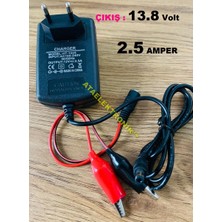 Ata Elektronik 13.8 Volt 2.5 Amper + Maşalı + Ledli - Pilsan Dolu Bmw Mercedes Uyumlu 12 Volt Aküler Için Uyumlu 12 Volt Akü Şarj Adaptörü Şarz Aleti