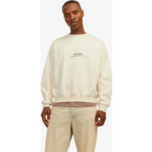 Jack & Jones Jorbrooklyn Erkek Beyaz Sweatshirt 12262881-ANTIQUEWHITE