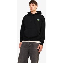 Jack & Jones Jorsalon Erkek Siyah Sweatshirt 12263640-BLACK