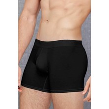 Erkek Modal İnce Kumaş Torbalı Normal Paça Siyah Boxer C2T2N7O1
