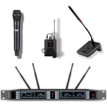 Camimarket C-444 4 Kanal UHF Mikrofon Alıcısı ve 3 Mikrofonlu Set