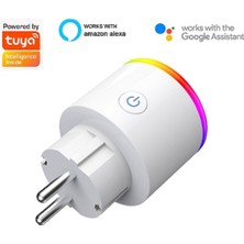 The Wlue Rgb Işıklı Akım Korumalı 2.4g Wifi Akıllı Priz 16A Tuya Destekli App Kontrol Smart Plug