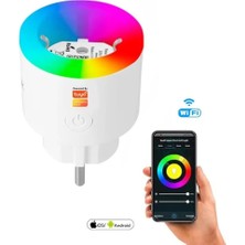 The Wlue Rgb Işıklı Akım Korumalı 2.4g Wifi Akıllı Priz 16A Tuya Destekli App Kontrol Smart Plug