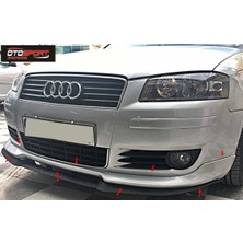 OtoSport Audi A3 Vorteks Ön Tampon Eki Fiberglass Boyasız