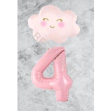Best Parti Pembe Rakam Bulut Folyo Balon Seti Yaş 4