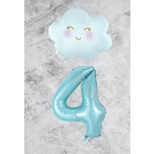 Best Parti Mavi Rakam Bulut Folyo Balon Seti Yaş 4