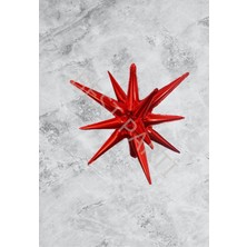 Rönesans Parti Kırmızı Renk Kutup Yıldızı Folyo Balon 60 cm