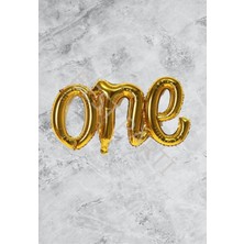 Rönesans Parti One Yazılı Gold Renk Folyo Balon Seti 104X46 cm