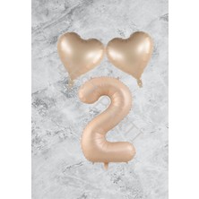 Best Parti Kum Beji Kalp Rakam Folyo Balon Seti Yaş 2