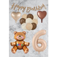 Best Parti Kum Beji Rakam Kalp Ayıcıklı Folyo Balon Seti Yaş 6