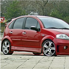 OtoSport Citroen C3 Geniş Marşpiyel Sağ Sol Tk Fiberglass Boyasız