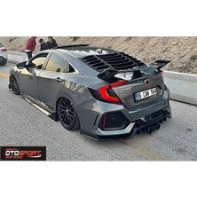 OtoSport Honda Civic Fc5 Typer Difüzör 3 Parça Fiberglass Boyasız