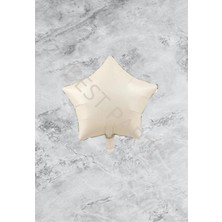 Rönesans Parti Krem Renk Yıldız Folyo Balon 45 cm 1 Adet