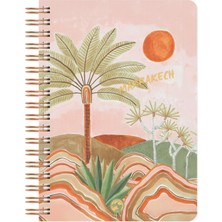 Le Color Marrakech Spiralli Defter Kareli Palmiye 17 x 24 cm