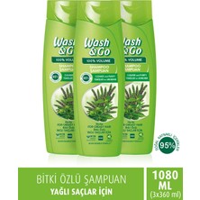 Wash & Go Bitki Özlü Şampuan 360 ml X3 Adet