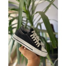 Star You Store Siyah  Kısa Keten Sneaker Spor Ayakkabı  Günlük
