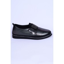 Pierre Cardin Pierre Cardin 51678 Deri Bağcıksız Taş Detaylı Rahat Otopedik Taban Platin Günlük Kadın Ayakkabı