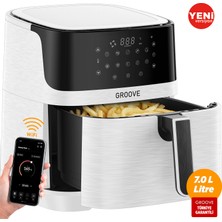 Groove Max XXL 7L 1800W WiFi Smart Airfryer Air Fryer Yağsız Sıcak Hava Fritözü Beyaz