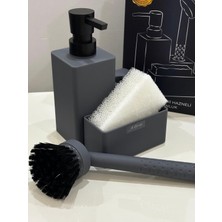 Ekinci Home Ekincihome Hazneli Süngerli Sıvı Sabunluk Koyu Gri