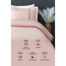 Evlen Home Collection Kapitone Mihrimah Dantelli 3 Parça Yatak Örtüsü Çift Kişilik Pudra