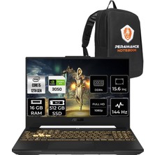 Asus TUF Gaming F15 FX507ZC4 Intel Core i5 12500H 16GB 512GB SSD 4GB RTX3050 Freedos 15.6" FHD 144Hz Taşınabilir Bilgisayar & PER4 Çanta