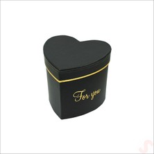 Süsle Bebek ve Parti Kalp Kutu Küçük Boy, 9 x 9 x 8 cm - Siyah