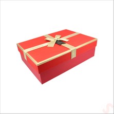 Süsle Bebek ve Parti Fiyonklu Kutu Küçük Boy, 24 x 17 x 6,5 cm - Kırmızı